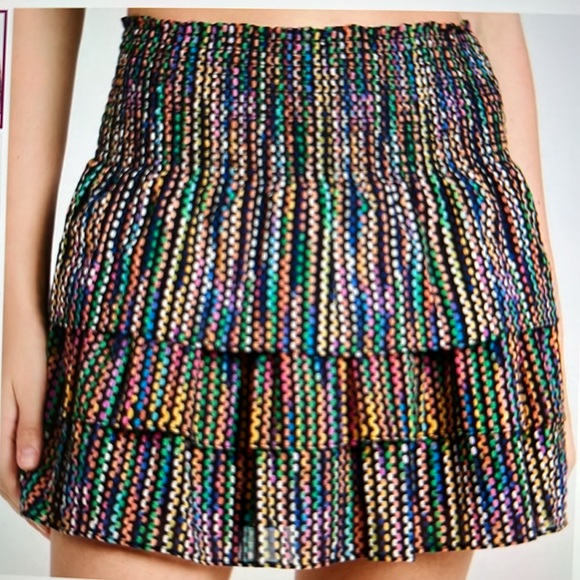 Ramy Brook Colorful Striped tiered Mini Skirt